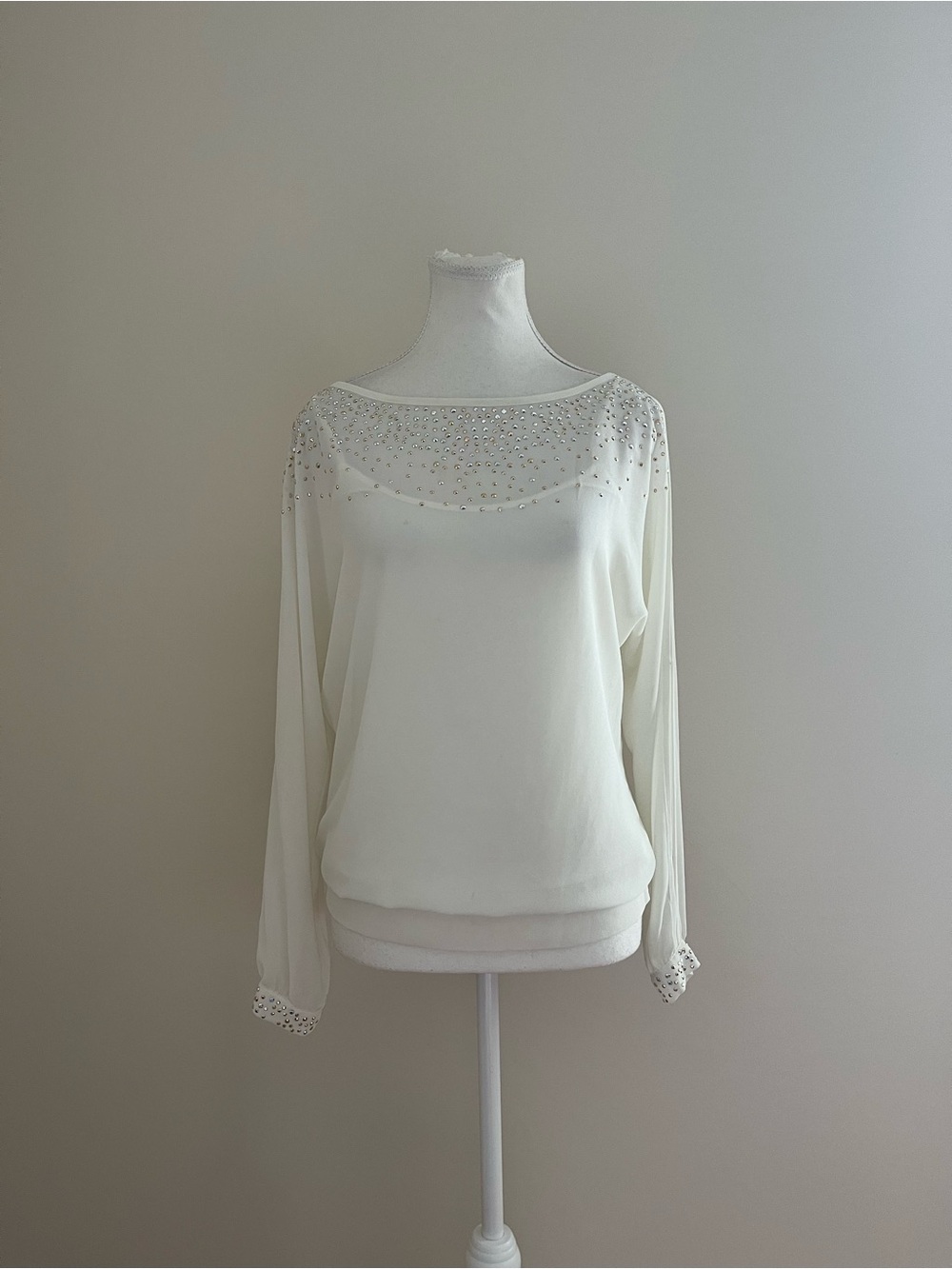 Embellished White Women's Blouse